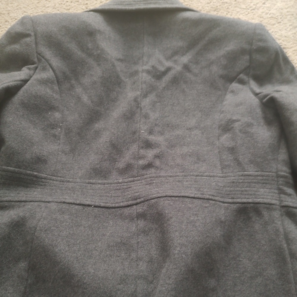 Preston & York Petites 100% Wool Peacoat Charcoal Grey Button‎ Front Jacket 6P